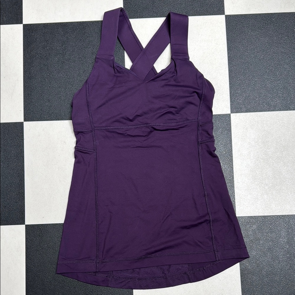 Lululemon Purple Cross-Back Athletic Tank Top